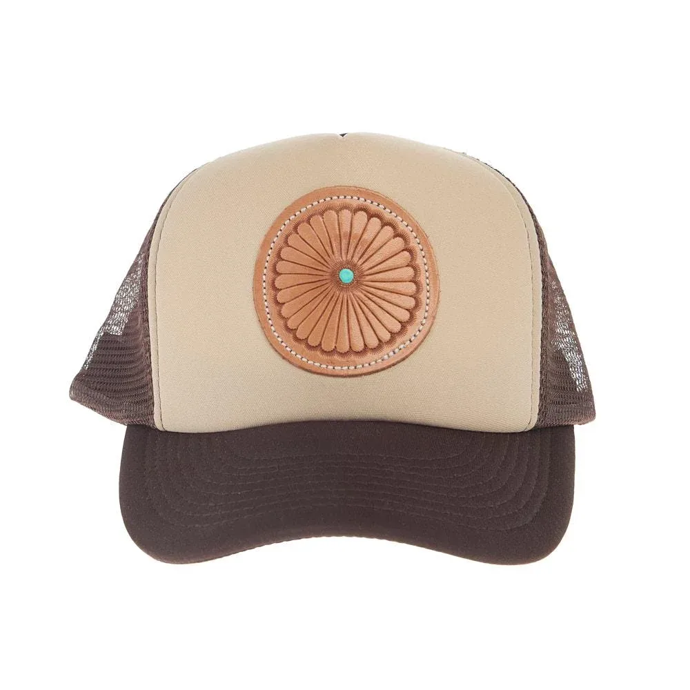 Mcintire Saddlery Natural Pinwheel White & Chocolate Cap