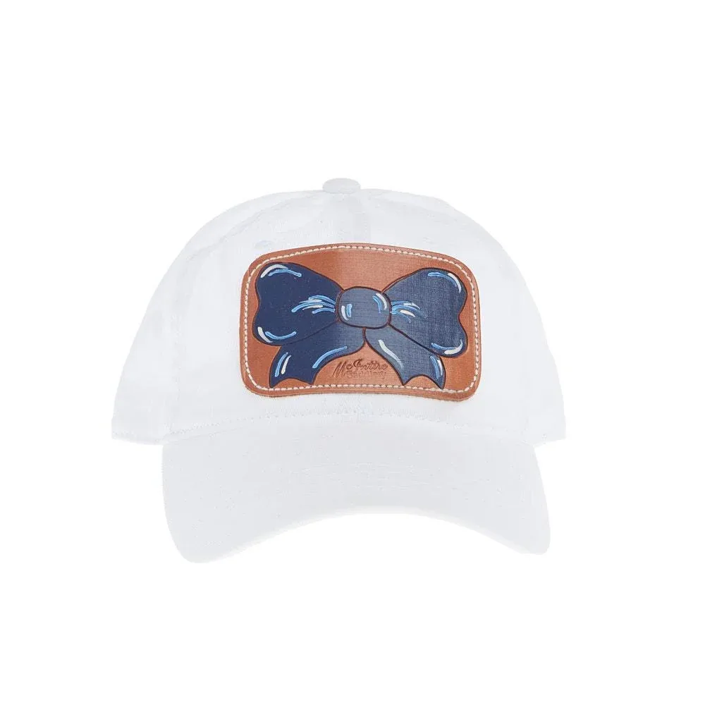 Mcintire Saddlery Navy Bow White Cap