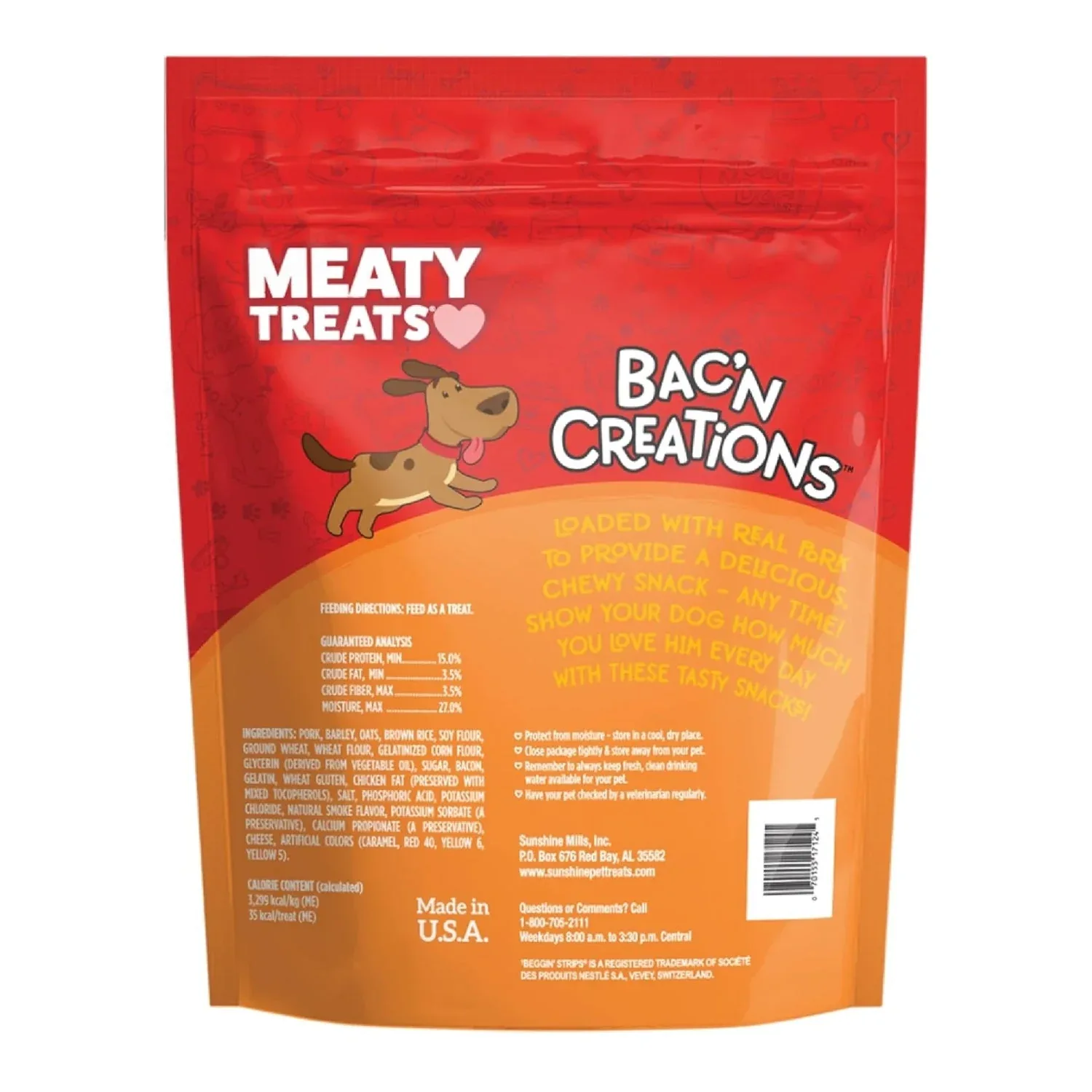 Meaty Treats Bac'N Creations Bacon/Cheese 40oz. - Image 2
