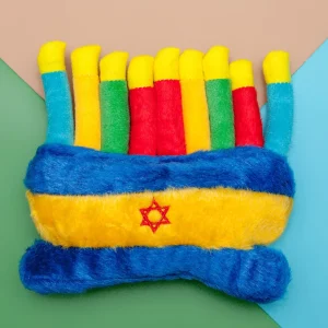 Menorah Plush Hanukkah Squeaky Dog Toy
