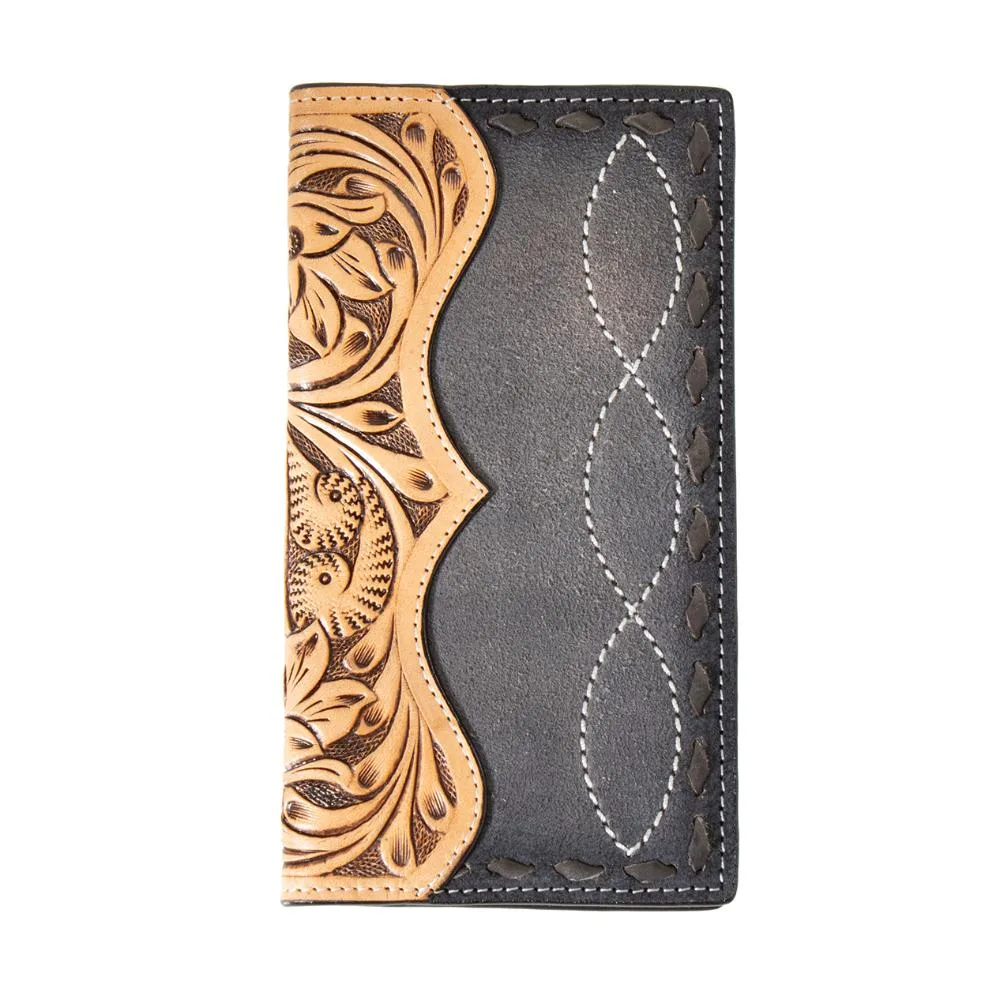 Men's Roughout w/Tooled Detail Rodeo Wallet
