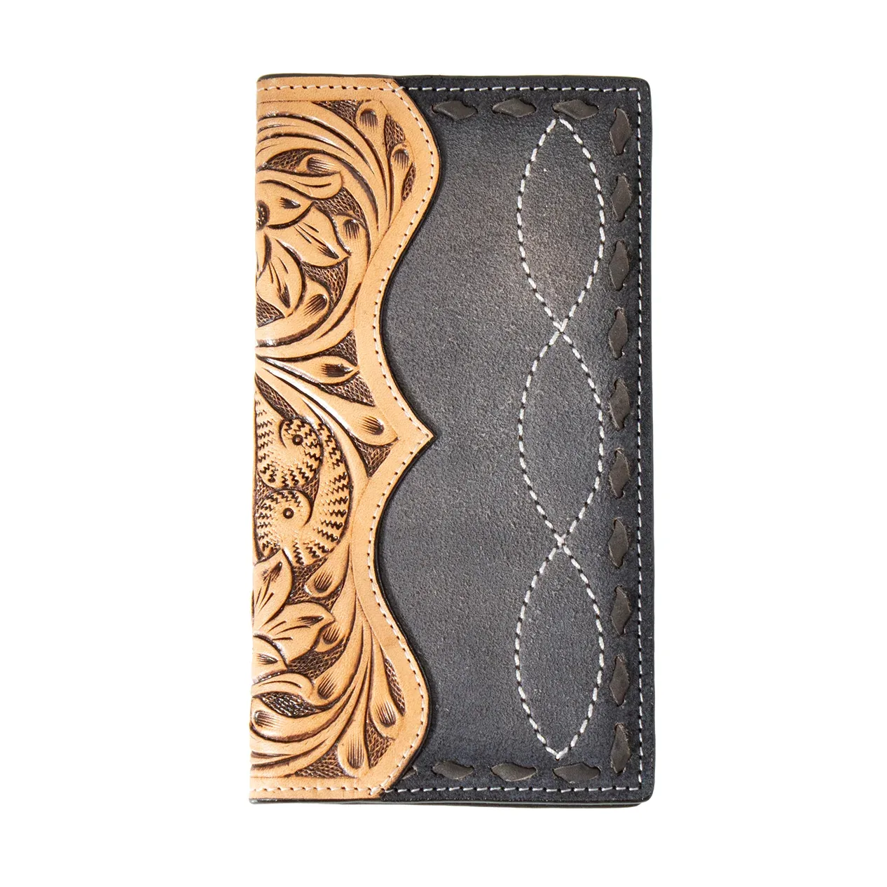 Men's Roughout w/Tooled Detail Rodeo Wallet - Image 2