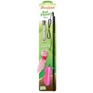 Meowijuana Get Flyin Wiggly Wonder Worm Refillable Catnip Toy Teaser Promotes Play and Cat Health