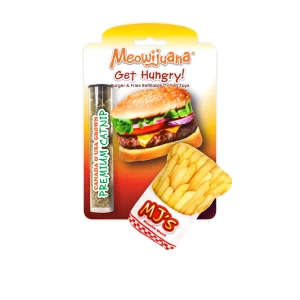 Meowijuana Get Hungry Burger and Fries Refillable Catnip Toy 2 Pack