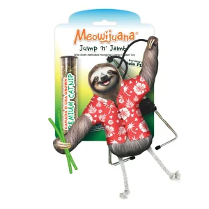 Meowijuana Jump 'n' Jamb Wild Sloth Door Hanging Refillable Cat Toy Promotes Play and Cat Health
