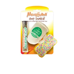 Meowijuana® Rise and Shine Coffee and Donut Refillable Catnip Toy - 2 Pack