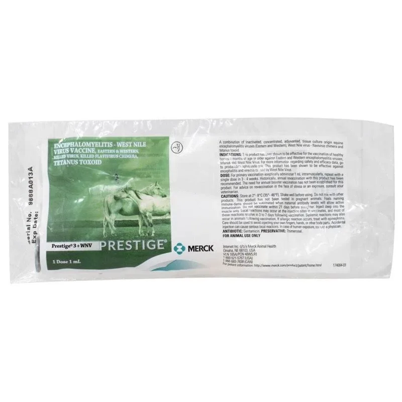 Merck Prestige 3 Plus WNV Vaccine MultiPack 11 Dos