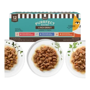 Merrick Purrfect Bistro Chunk in Gravy, 3 oz Variety Pack, Case of 24