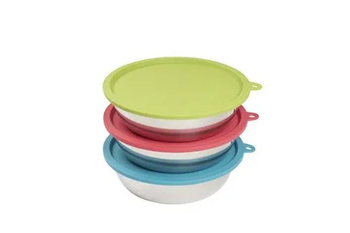 Messy Mutts Dog Bowl and Lid Set 1.5 Cup 3 Pack