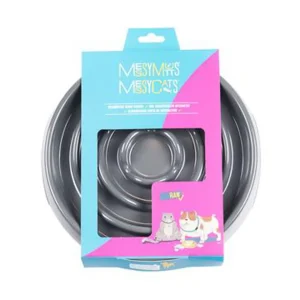Messy Mutts Dog Cat Slow Feeder Gray 1.75 Cups