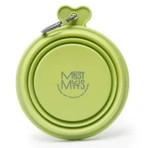 Messy Mutts Dog Collapsible Bowl Green 1.5 Cup