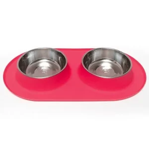 Messy Mutts Dog Double Feeder Red 3 Cup