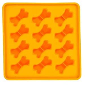 Messy Mutts Dog Framed Silicone Treat Making Mold 10In X 10In Orange