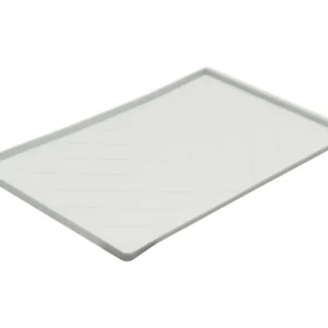Messy Mutts Dog Silicone Mat Metal Rods Light Grey Medium