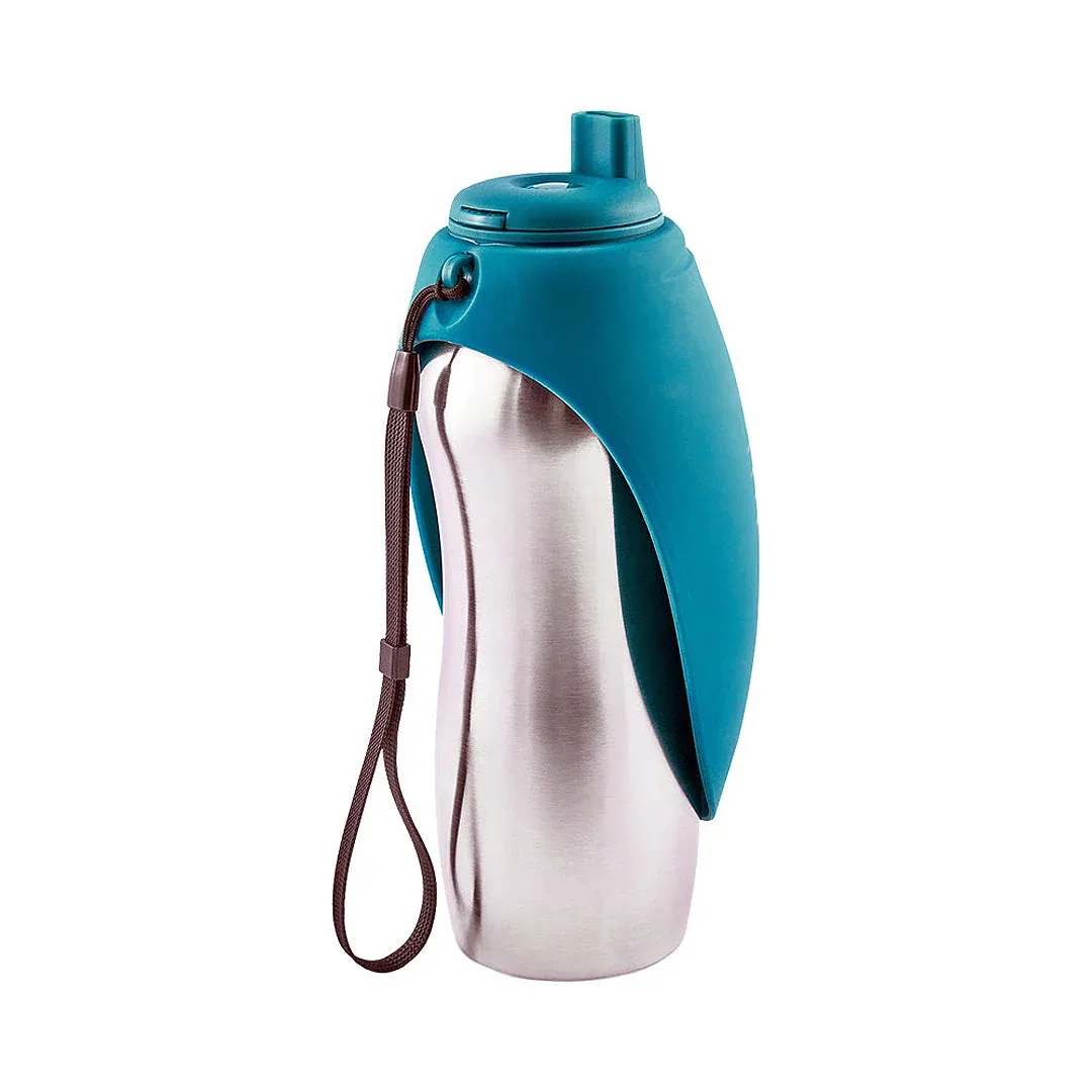 Messy Mutts Dog Travel Water Bottle Bowl Blue - Image 2