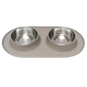 Messy Mutts Double Feeder Grey 6 Cup