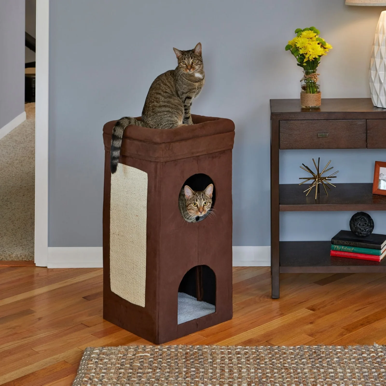 MidWest Curious Cat Cube Condo Brown 15x30 - Image 2