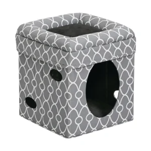 MidWest Curious Cat Cube Gray Geo 15x15