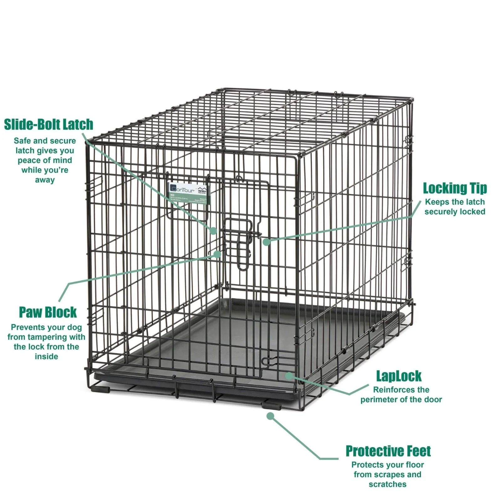 MidWest Homes for Pets Contour Single Door Dog Crate, 30 in - Image 2