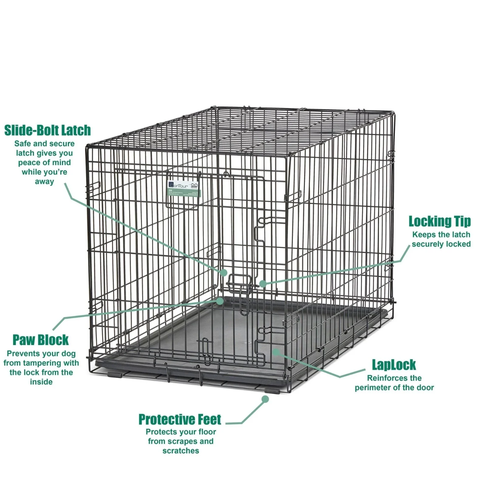 MidWest Homes for Pets Contour Single Door Dog Crate, 36 In - Image 2