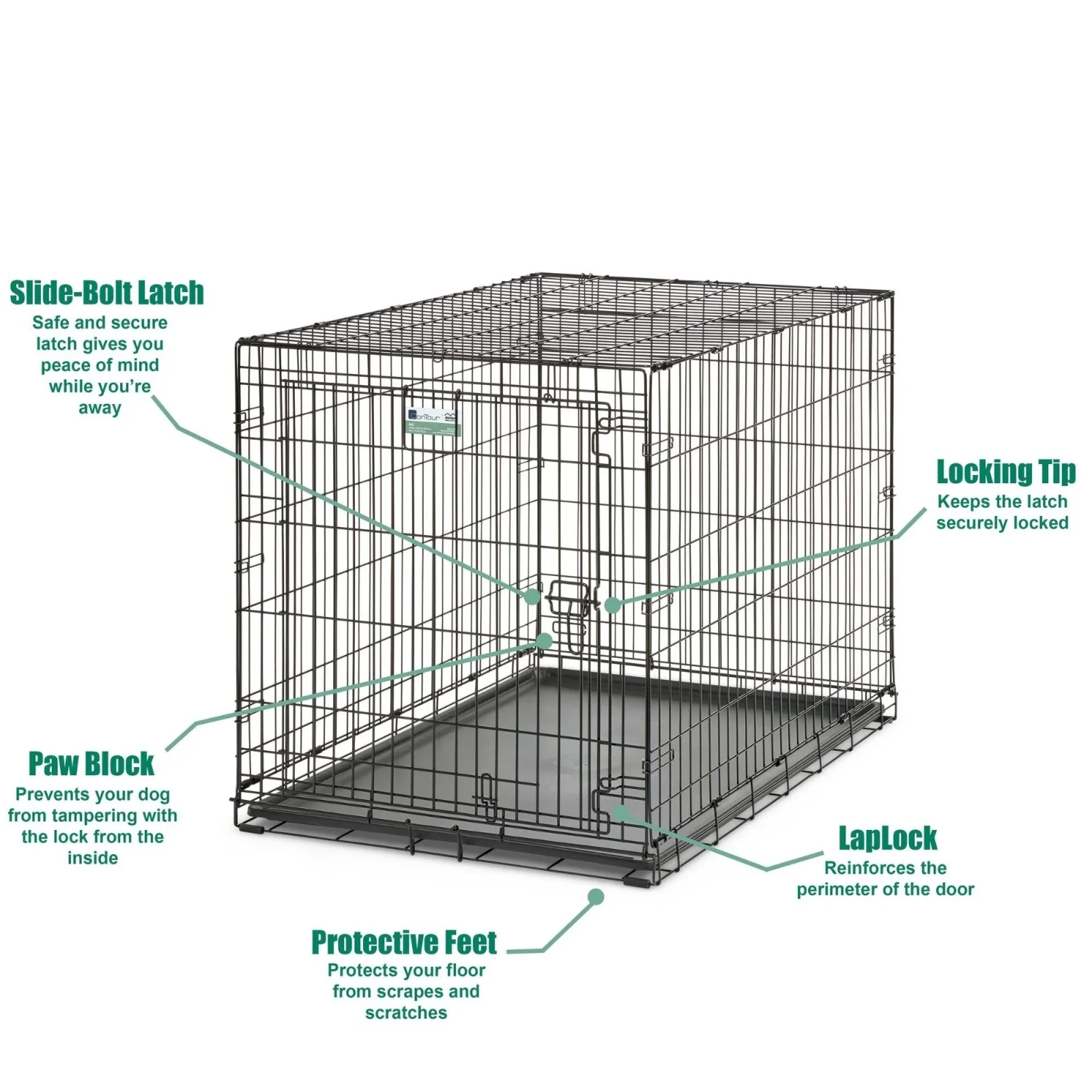 MidWest Homes for Pets Contour Single Door Dog Crate, 42 in - Image 2