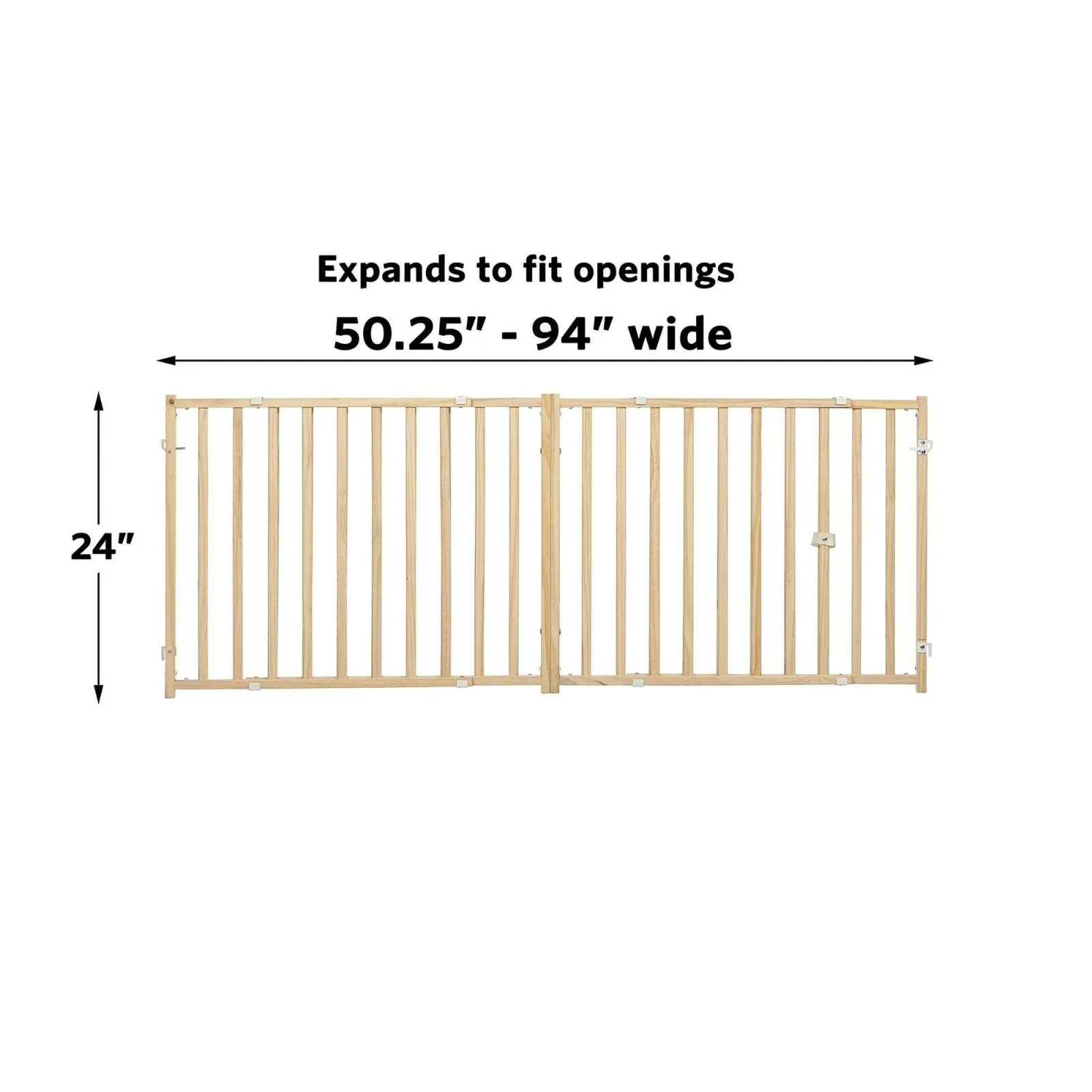 Midwest Wood Gate Expands 50.25-94in 24in High - Image 2