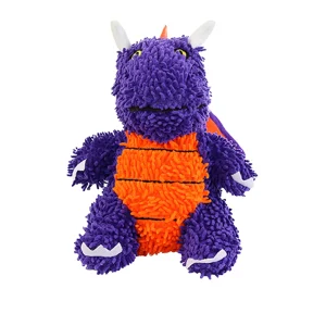 MIGHTY Microfiber Ball Med Dragon Purple Dog Toy