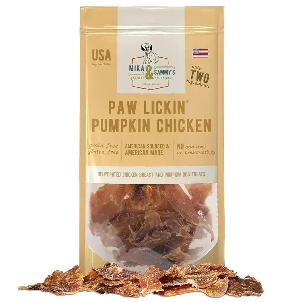 Mika & Sammy’s Paw Lickin’ Pumpkin Chicken Dehydrated Dog Treats 5oz