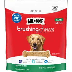 Milk-Bone Brushing Chews Dog Treat Original 1ea/LG, 50+Lb, 18 ct
