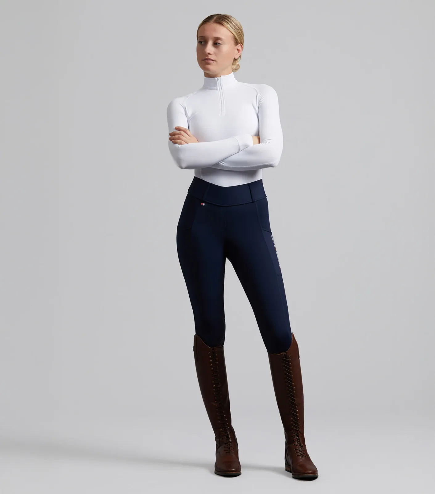 Mirillo Ladies Full Seat Gel Riding Tights Navy