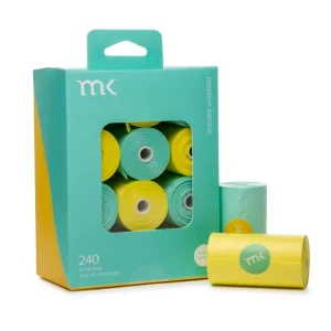 MODERN KANINE | 240 Count Poop Bags in Mint & Yellow
