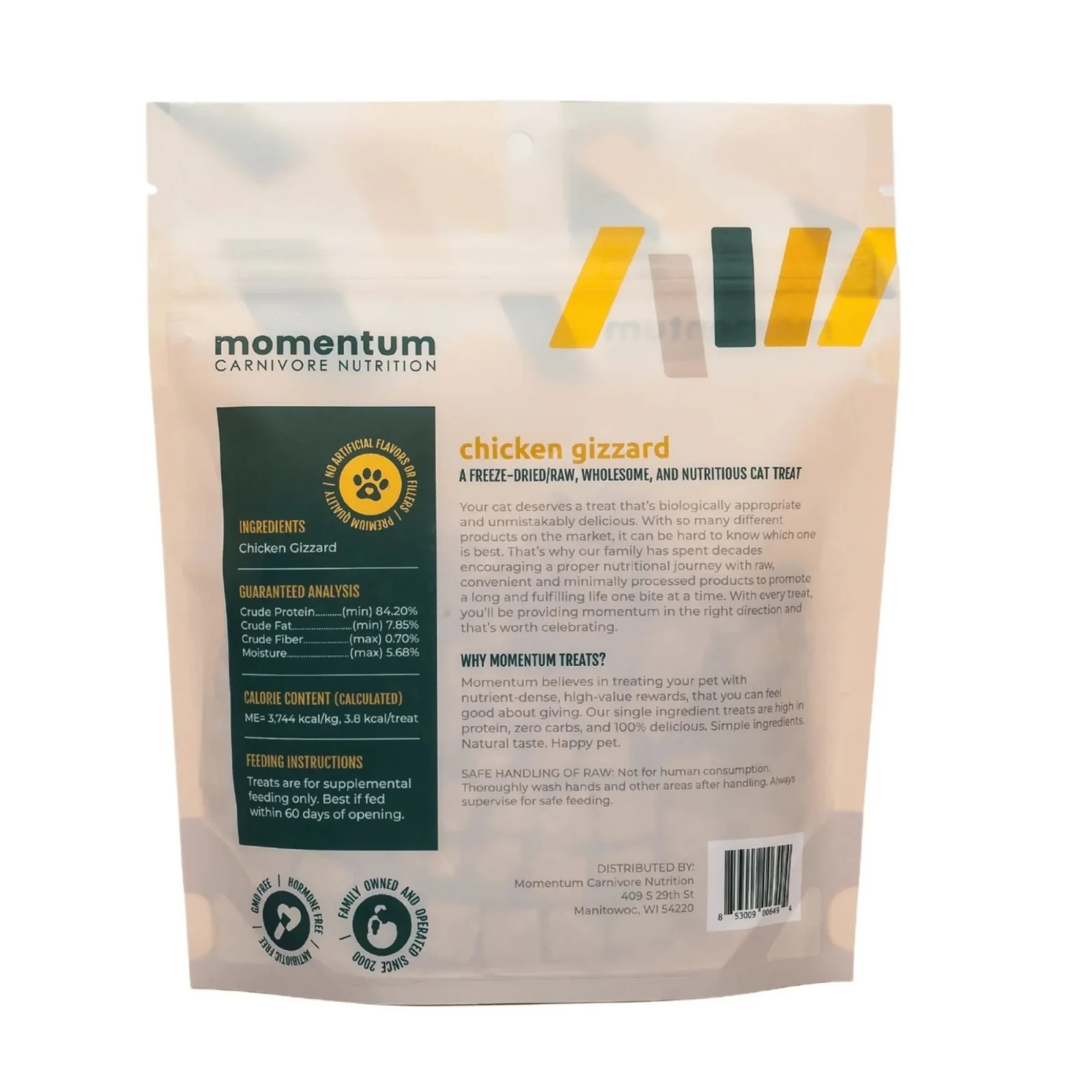 Momentum Carnivore Nutrition Cat 1.9 oz. Chicken Gizzard - Image 2