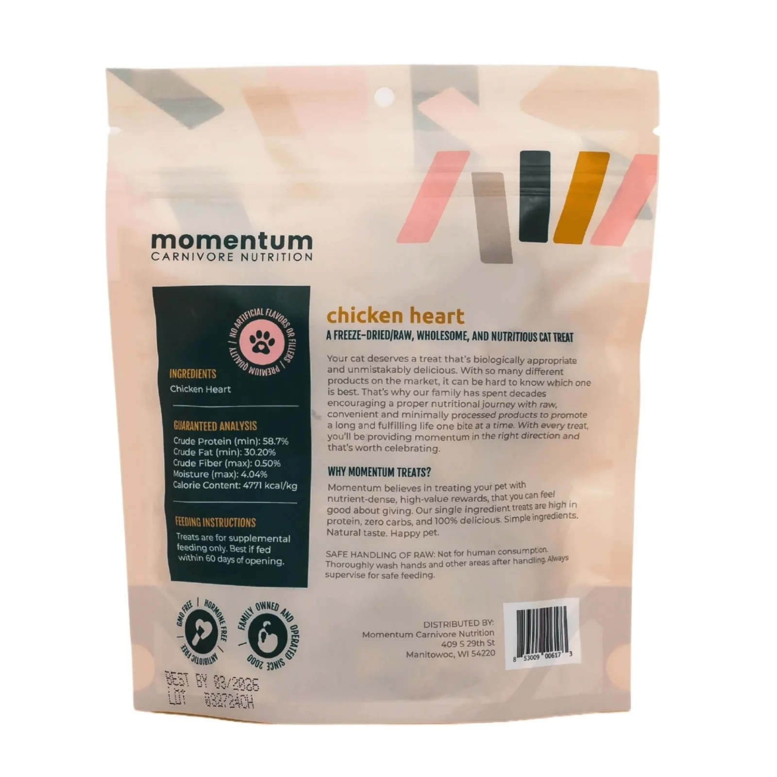 Momentum Carnivore Nutrition Cat 1.9 oz. Chicken Hearts - Image 2