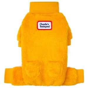 Monster Fleece Warmer Dog Onesie in Yellow (FINAL SALE)