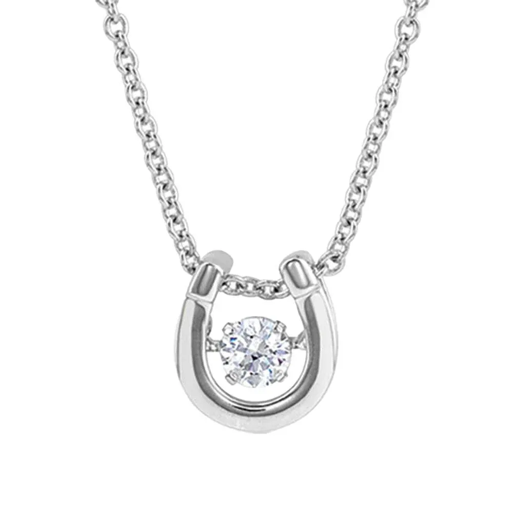 Montana Silversmiths April Birthstone Horseshoe Necklace