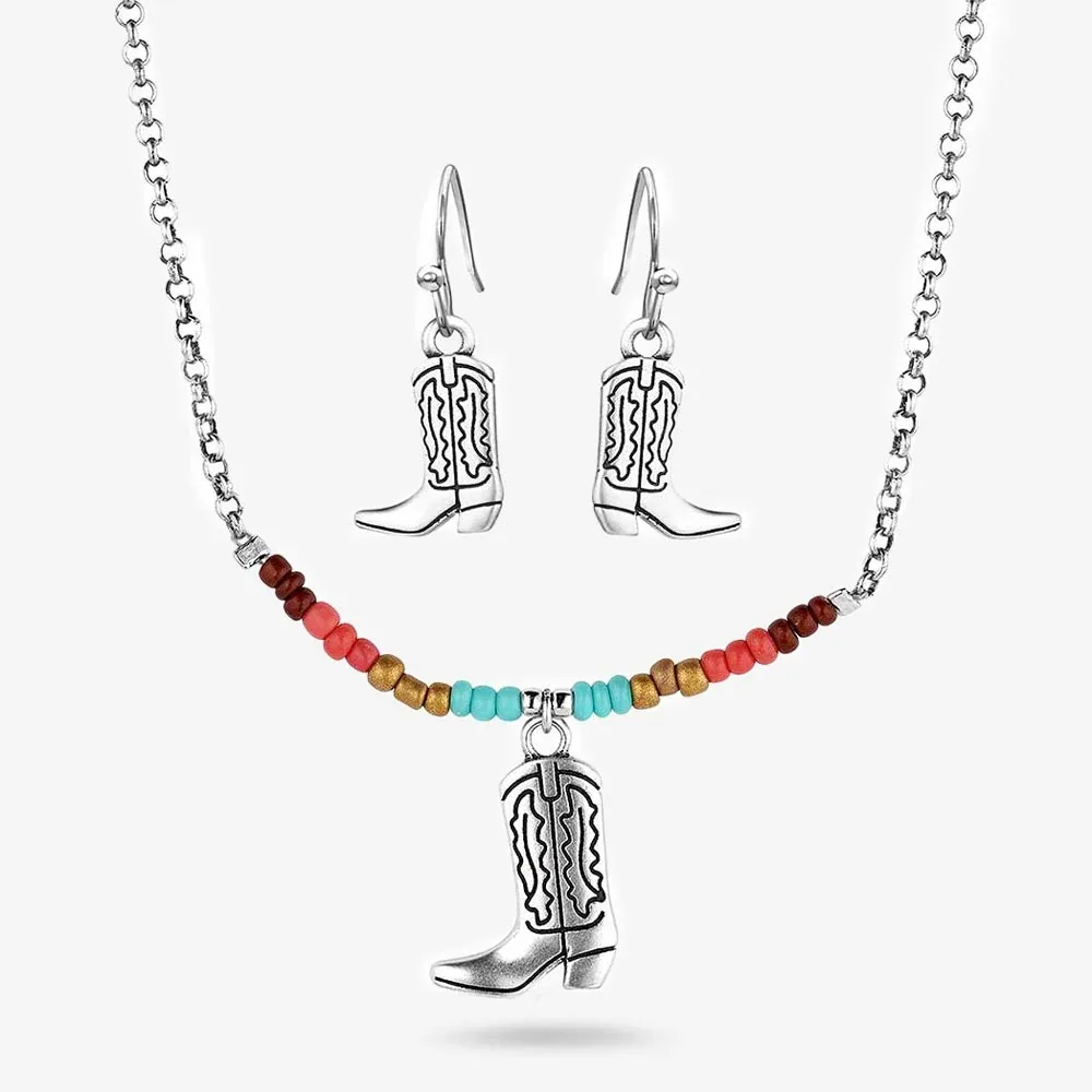 Montana Silversmiths Colorstruck Cowboy Boot Beaded Jewelry Set