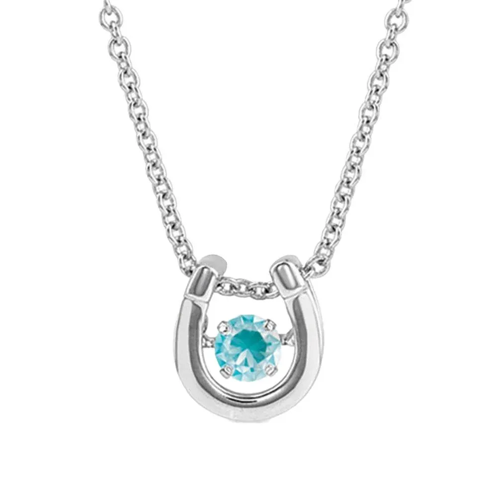 Montana Silversmiths December Birthstone Horseshoe Necklace