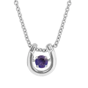Montana Silversmiths February Birthstone Horseshoe Necklace