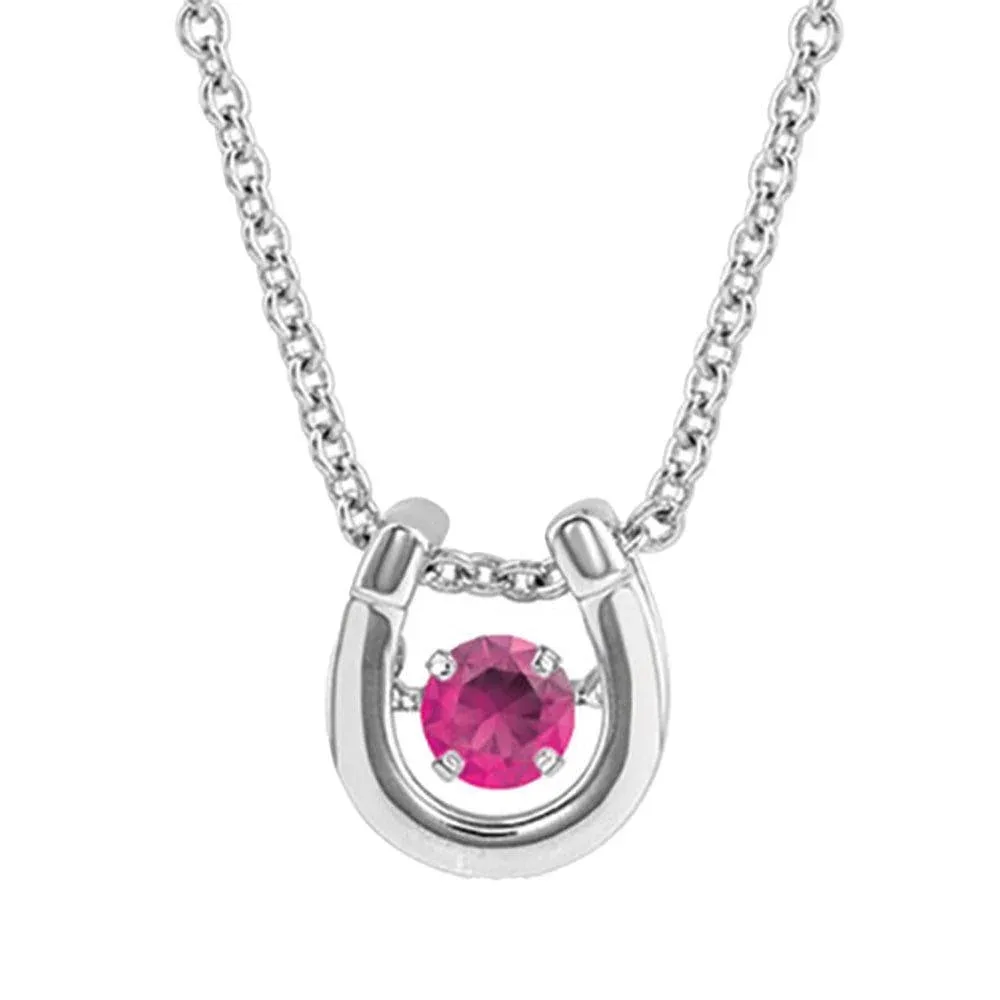 Montana Silversmiths July Birthstone Horseshoe Necklace
