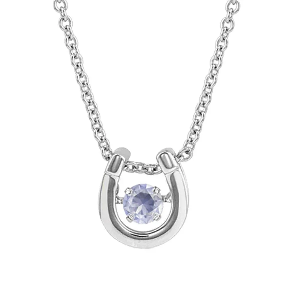 Montana Silversmiths June Birthstone Horseshoe Necklace
