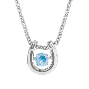 Montana Silversmiths March Birthstone Horseshoe Necklace
