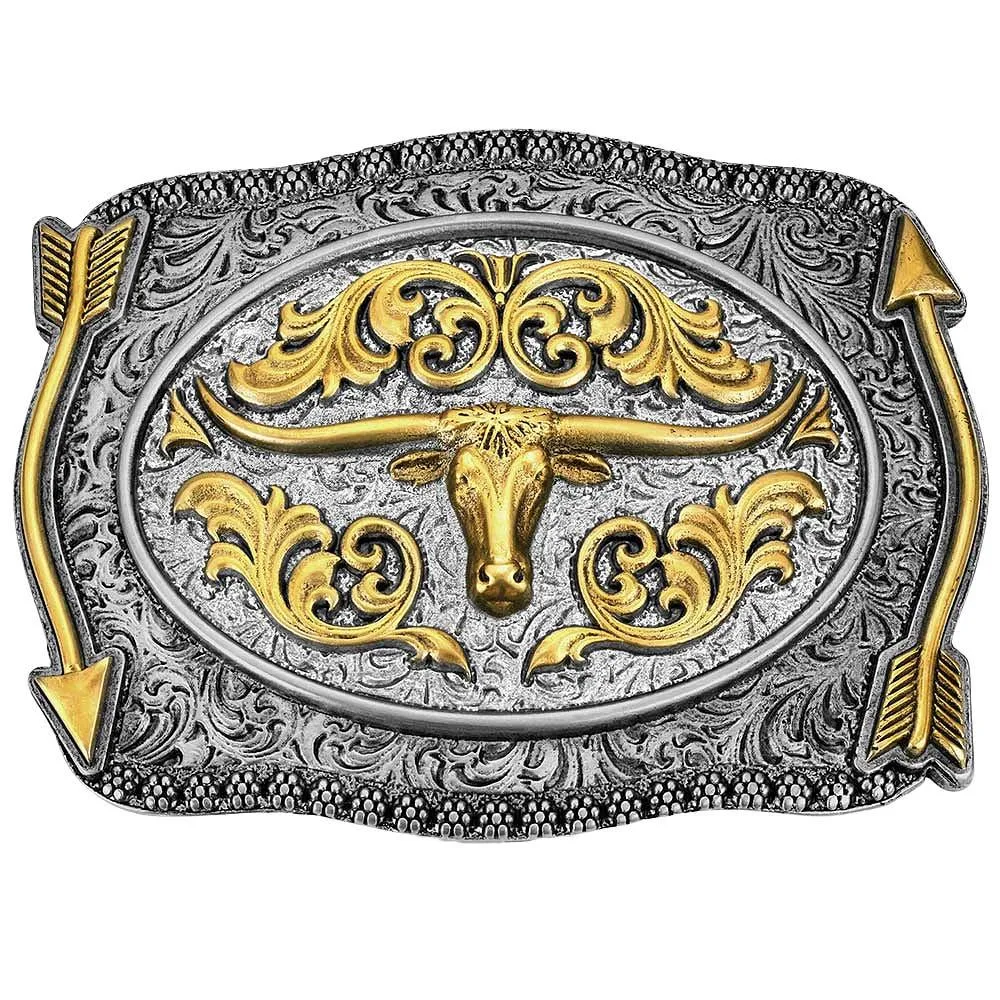 Montana Silversmiths Pointing West Longhorn Buckle