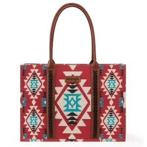 Montana West Burgundy Southwest Wide Tote