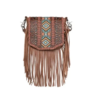 Montana West Genuine Leather Tooled Crossbody