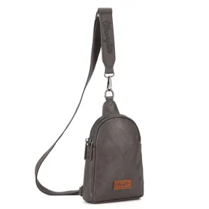Montana West Wrangler Sling/Crossbody Grey Bag