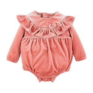 Mud Pie Baby Girl's Pink Velvet Bubble