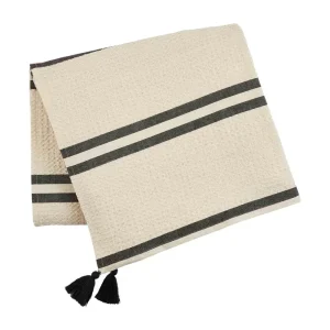 Mud Pie Black Waffle Chambray Blanket