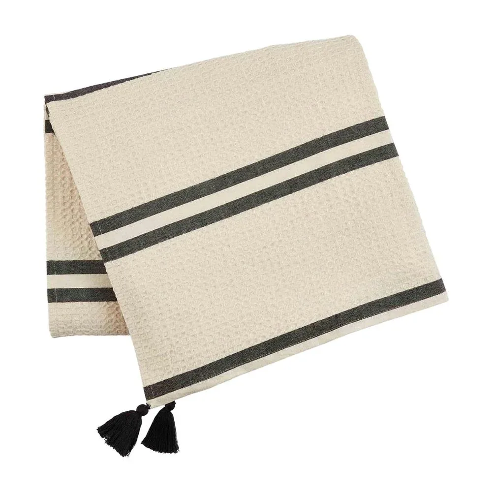 Mud Pie Black Waffle Chambray Blanket