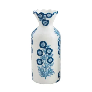 Mud Pie Blooms Block Print Bud Vase