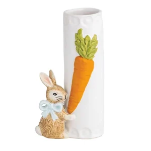 Mud Pie Blue Bow Bunny Bud Vase